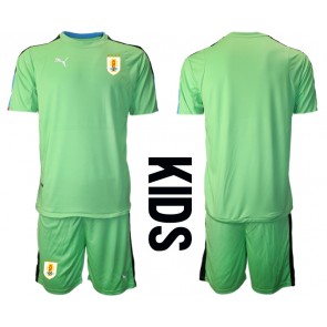 Uruguay Brankářské Dětské Domácí dres komplet MS 2022 Krátký Rukáv (+ trenýrky)
